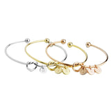New Fashion Hot Rose Gold/Silver Alloy Letter Bracelet Snake Chain Charm Bracelet Female Personality Jewelry bracelet Mymaebell.com Rose gold Y 
