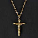 Jesus Cross pendant Mymaebell.com gold 60cm long 