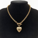 Punk Gold Silver Heart Pendant