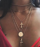 Charm Layers Cross Necklaces
