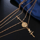 Charm Layers Cross Necklaces Mymaebell.com 