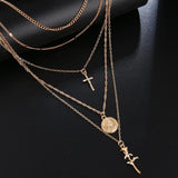 Charm Layers Cross Necklaces Mymaebell.com 