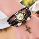 Cross Leather Bracelet | Buy Now Mymaebell.com Black 