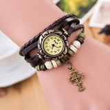 Cross Leather Bracelet | Buy Now Mymaebell.com Brown 