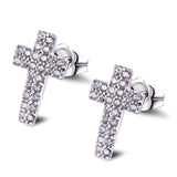 Women Crystal Cross Stud Earring Mymaebell.com 