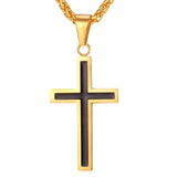 Unique Inlayed Cross Necklace Mymaebell.com Gold Color 