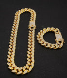 Gold Necklace 18"- 30" Long Plus - 8" Bracelet - Top Quality - Hip Hop Mymaebell.com GoldNecklaceBracelet 8inch and 24inch 13mm