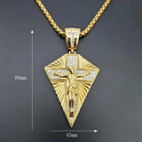 Unique Man Crucifix Necklace | Gold Mymaebell.com 
