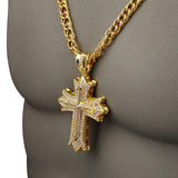 Cross - Hip Hop Iced Necklace- very Long chain Mymaebell.com 