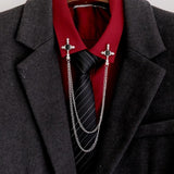 Rhinestone Cross Brooch Cardigan Shirt Collar Pins Brooches