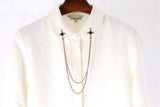 Rhinestone Cross Brooch Cardigan Shirt Collar Pins Brooches Broche Mymaebell.com 