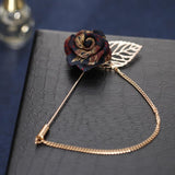 Rose Brooches Tassel Chain Men Suit Collar Brooch Broche Broche Mymaebell.com 