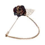 Rose Brooches Tassel Chain Men Suit Collar Brooch Broche Broche Mymaebell.com 