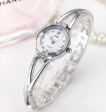 Steel belt ladies bracelet watch watch Mymaebell.com Silver white 