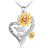 Sunflower Love Lady Necklace necklace Mymaebell.com Gold silver 